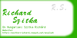 richard szitka business card